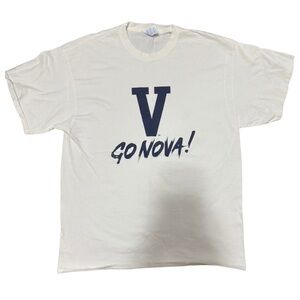 White T-Shirt with Navy 'Go Nova!' Print